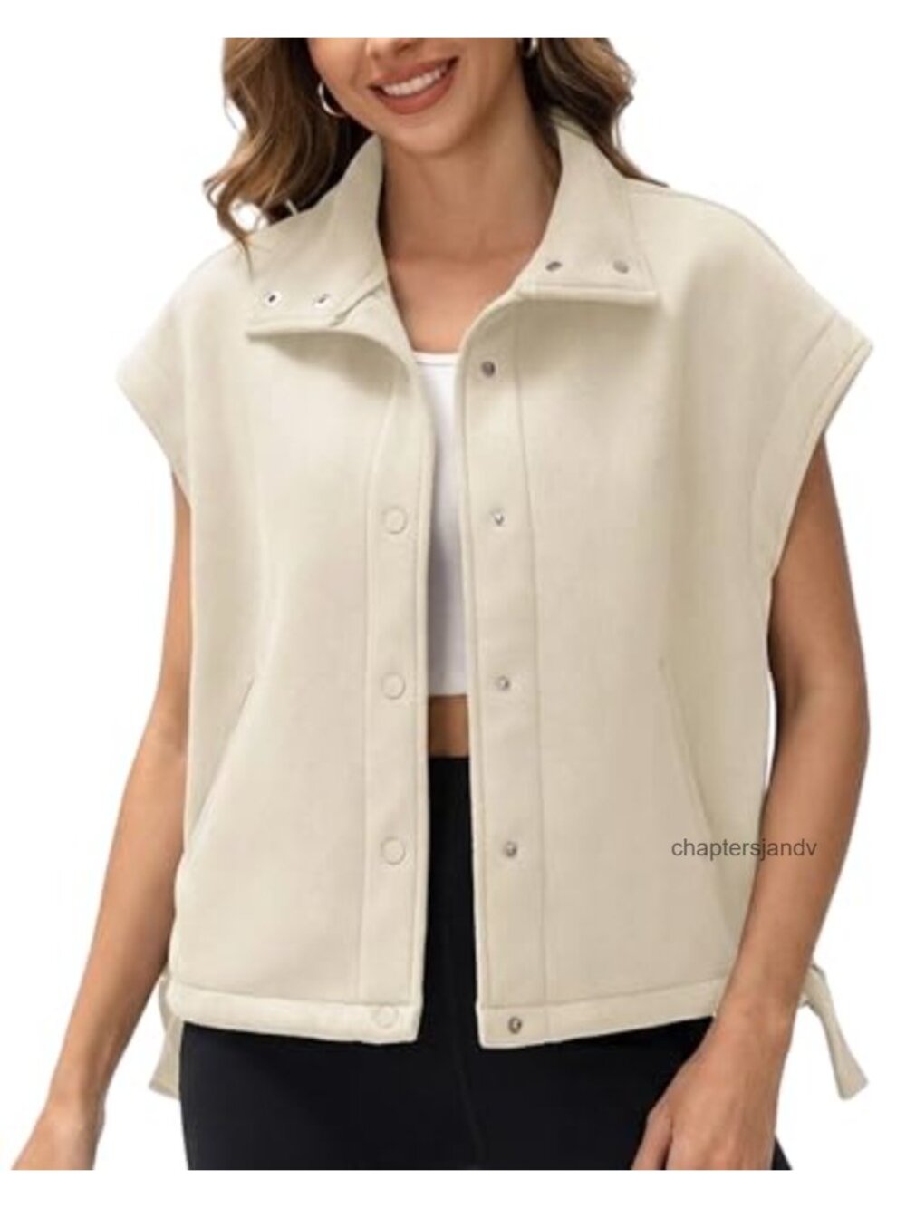 Faux Suede Vest Fleece Lined Sleeveless Warm Outerwear